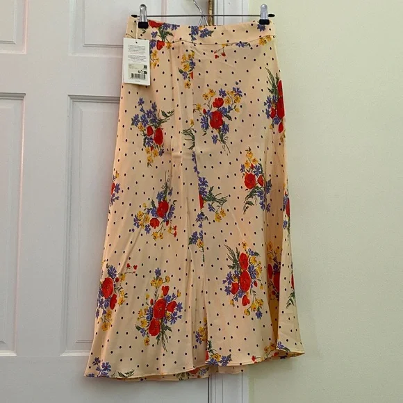 Sezane Sandy midi skirt in color Poppy 38 - Picture 3 of 7